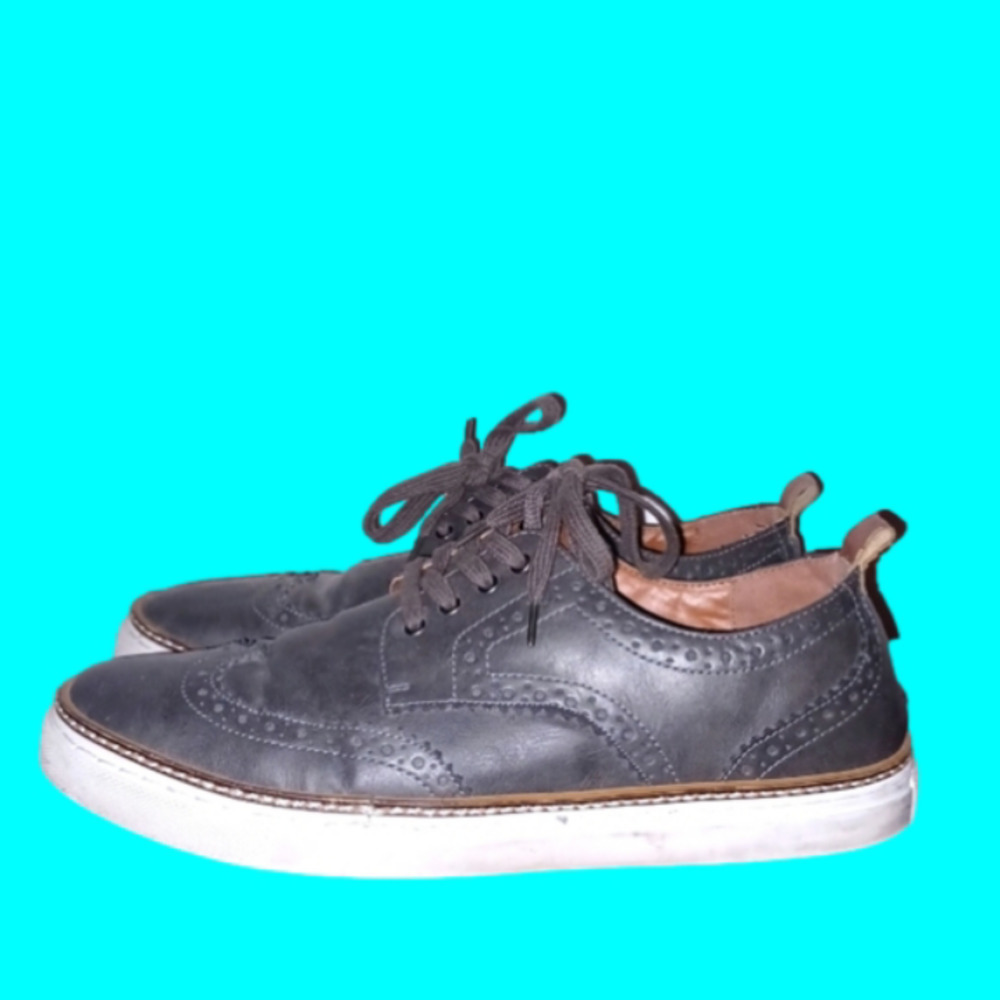 𝅺JEFFREY TYLER Grey Wing Tip Sneakers, 12